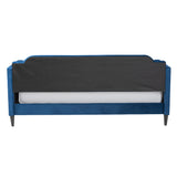 Baxton Studio Kaya Modern and Contemporary Navy Blue Velvet Fabric and Dark Brown Finished Wood Twin Size Daybed