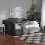 Baxton Studio Gulliver Modern and Contemporary Grey Velvet Fabric Upholstered 2-Drawer Daybed