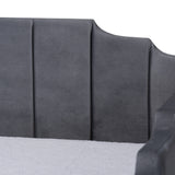 Baxton Studio Gulliver Modern and Contemporary Grey Velvet Fabric Upholstered 2-Drawer Daybed