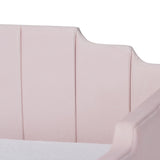 Baxton Studio Gulliver Modern and Contemporary Light Pink Velvet Fabric Upholstered 2-Drawer Daybed