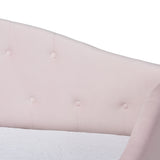 Mansi Modern and Contemporary Light Pink Velvet Fabric Upholstered Full Size 2-Drawer Daybed