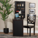 Baxton Studio Millard Modern and Contemporary Dark Brown Finished Wood Wall-Mounted Folding Desk