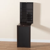 Baxton Studio Millard Modern and Contemporary Dark Brown Finished Wood Wall-Mounted Folding Desk