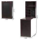 Baxton Studio Millard Modern and Contemporary Dark Brown Finished Wood Wall-Mounted Folding Desk