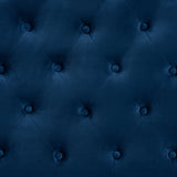 Clovis Modern and Contemporary Navy Blue Velvet Fabric Upholstered King Size Headboard