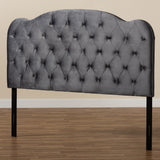 Clovis Modern and Contemporary Grey Velvet Fabric Upholstered King Size Headboard