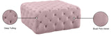 Ariel Velvet / Engineered Wood / Foam Contemporary Pink Velvet Ottoman/Bench - 33" W x 33" D x 16.5" H