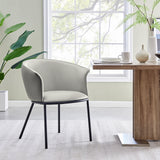 Seymor Leatherette Dining Chair w/ Arms - Alpine Light Gray/Alpine Dark Gray