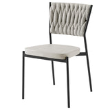 Leander Fabric/ Leatherette Dining Chair - Set of 4 - Alpine Light Gray/Fairfax Gray