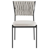 Leander Fabric/ Leatherette Dining Chair - Set of 4 - Alpine Light Gray/Fairfax Gray