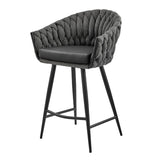 Fabian Fabric/ PU Counter Stool w/ Arms