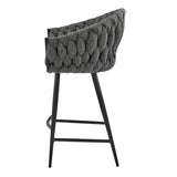 New Pacific Direct Fabian Fabric/ PU Counter Stool w/ Arms 1240016-5776-NPD