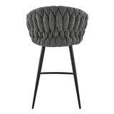 New Pacific Direct Fabian Fabric/ PU Counter Stool w/ Arms 1240016-5776-NPD