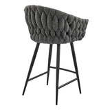 New Pacific Direct Fabian Fabric/ PU Counter Stool w/ Arms 1240016-5776-NPD