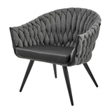 Fabian Fabric/ PU Accent Arm Chair