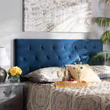 Felix Modern and Contemporary Navy Blue Velvet Fabric Upholstered King Size Headboard