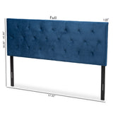 Felix Modern and Contemporary Navy Blue Velvet Fabric Upholstered King Size Headboard