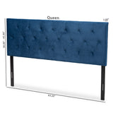 Felix Modern and Contemporary Navy Blue Velvet Fabric Upholstered King Size Headboard