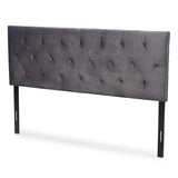 Felix Modern and Contemporary Grey Velvet Fabric Upholstered King Size Headboard