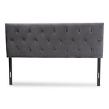 Felix Modern and Contemporary Grey Velvet Fabric Upholstered King Size Headboard