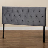 Felix Modern and Contemporary Grey Velvet Fabric Upholstered King Size Headboard