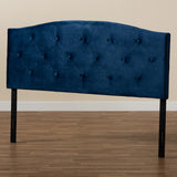 Leone Modern and Contemporary Navy Blue Velvet Fabric Upholstered King Size Headboard