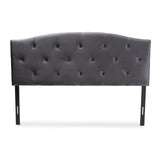 Leone Modern and Contemporary Grey Velvet Fabric Upholstered King Size Headboard