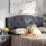 Leone Modern and Contemporary Grey Velvet Fabric Upholstered King Size Headboard