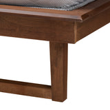 Baxton Studio Macayle Mid-Century Modern Ash Walnut Finished Wood King Size Platform Bed