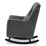 Elisa Modern and Contemporary Grey Fabric Upholstered and Dark Brown Finished Wood Rocking Chair