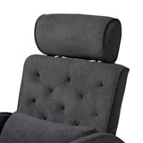 Haldis Modern and Contemporary Grey velvet Fabric Upholstered and Walnut Brown Finished Wood 2-Piece Lounge Chair and Ottoman Set