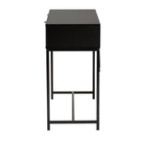 Baxton Studio Jacinth Modern Industrial Two-Tone Black and Natural Brown Finished Wood and Black Metal 2-Drawer Console Table