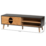 Baxton Studio Chester Modern and Contemporary Two-Tone Dark and Natural Brown Finished Wood TV Stand