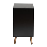 Baxton Studio Richardson Mid-Century Transitional Two-Tone Black and Natural Brown Finished Wood 2-Drawer Storage Cabinet