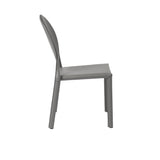 Isabella Stacking Side Chair in Gray Leather - Set of 2