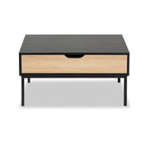 Haben Modern and Contemporary Two-Tone Oak Brown and Black Finished Wood Coffee Table