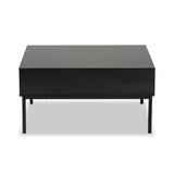 Haben Modern and Contemporary Two-Tone Oak Brown and Black Finished Wood Coffee Table