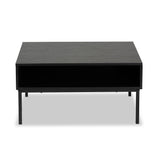 Haben Modern and Contemporary Two-Tone Oak Brown and Black Finished Wood Coffee Table