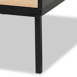 Haben Modern and Contemporary Two-Tone Oak Brown and Black Finished Wood Coffee Table