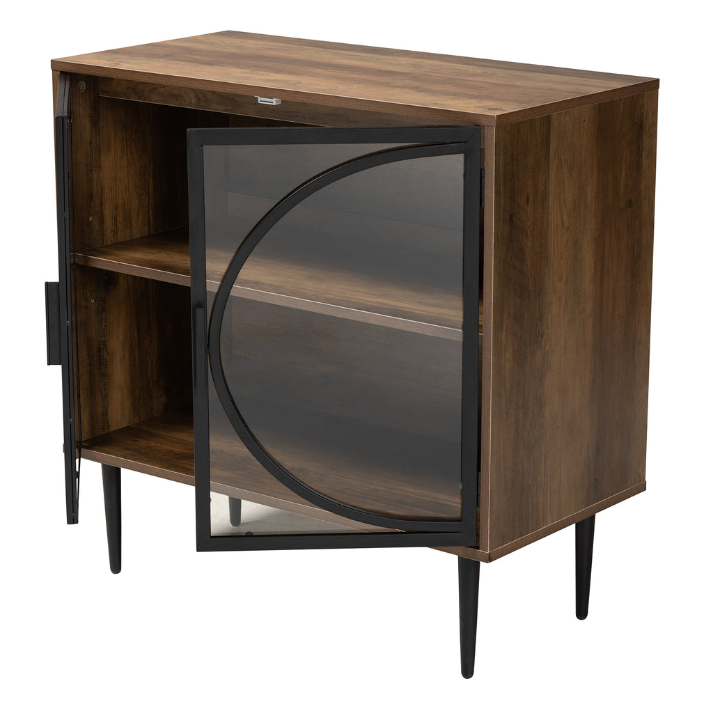 Carter Mid Century Modern Industrial Walnut Brown Finished Wood