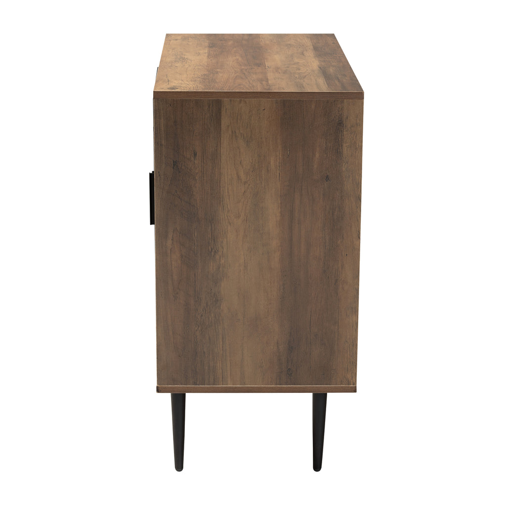 Carter Mid Century Modern Industrial Walnut Brown Finished Wood