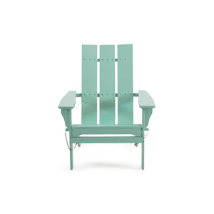 Zuma Outdoor Contemporary Acacia Wood Foldable Adirondack Chair, Light Mint