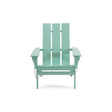 Zuma Outdoor Contemporary Acacia Wood Foldable Adirondack Chair, Light Mint