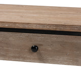 Baxton Studio Roderick Modern and Contemporary Weathered Oak Finished Wood and Black Metal 2-Drawer Coffee Table