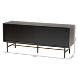 Baxton Studio Truett Modern Dark Brown Finished Wood and Two-Tone Black and Gold Metal TV Stand