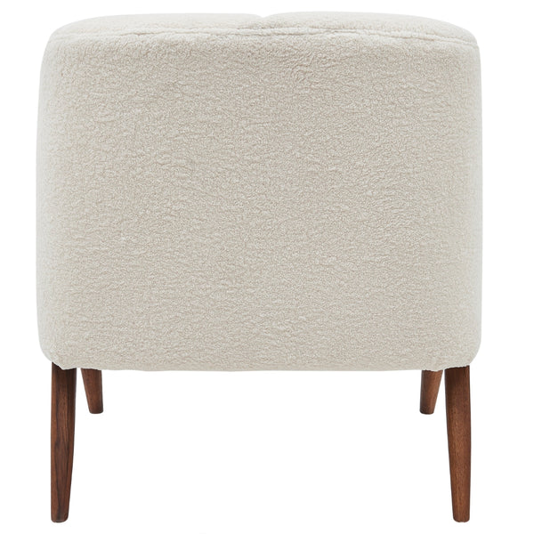 Florence Faux Shearling Fabric Accent Chair Brown Legs - Shearling Beige
