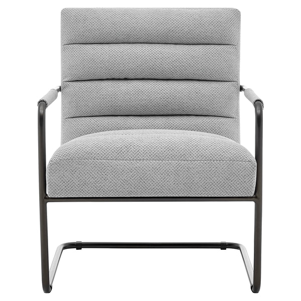 New Pacific Direct Peyton Fabric Accent Arm Chair Cardiff Gray with Deep Bronze Leg Finish 1250022-410-NPD