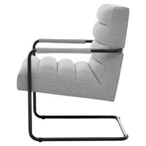 New Pacific Direct Peyton Fabric Accent Arm Chair Cardiff Gray with Deep Bronze Leg Finish 1250022-410-NPD