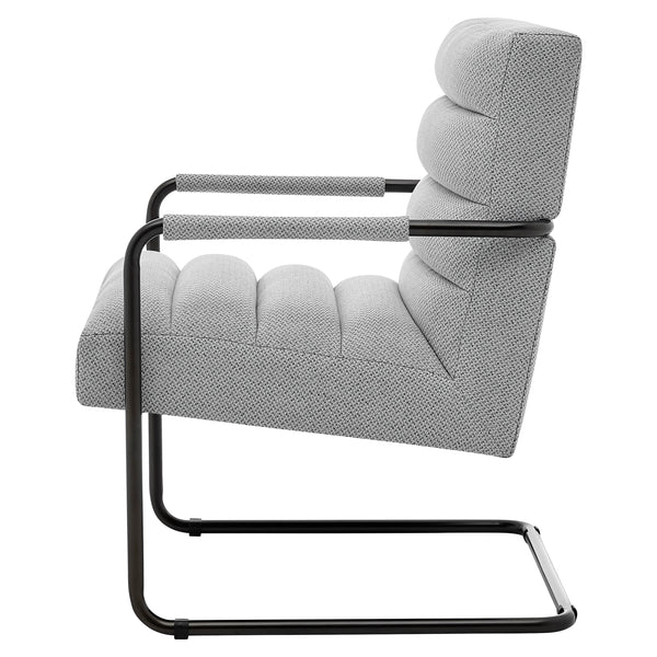 New Pacific Direct Peyton Fabric Accent Arm Chair Cardiff Gray with Deep Bronze Leg Finish 1250022-410-NPD