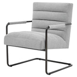 New Pacific Direct Peyton Fabric Accent Arm Chair Cardiff Gray with Deep Bronze Leg Finish 1250022-410-NPD